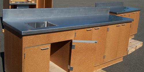 Commercial and residential stainless steel countertops and weld-in sinks.