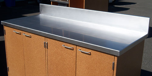 Commercial and residential stainless steel countertops and weld-in sinks.